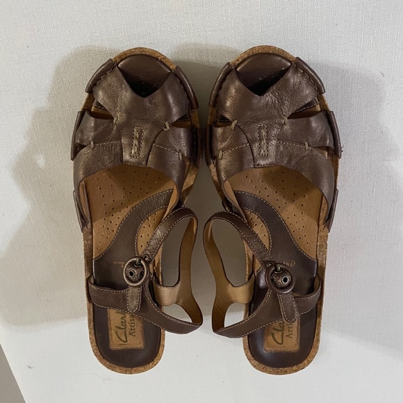 Clarks Artisan Bronze Wedge Sandal - Picture 3 of 6